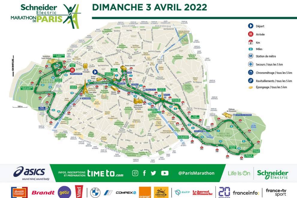 Marathon Paris 2022 parcours